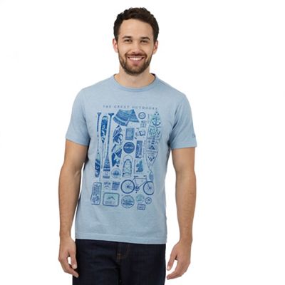 Mantaray Blue camping print t-shirt